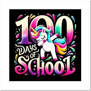 Unicorn 100 Days Of School Cute Unicorn Back To School Posters and Art